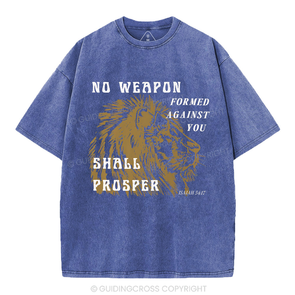 No Weapon Formed Against You  Christian Washed T-Shirt