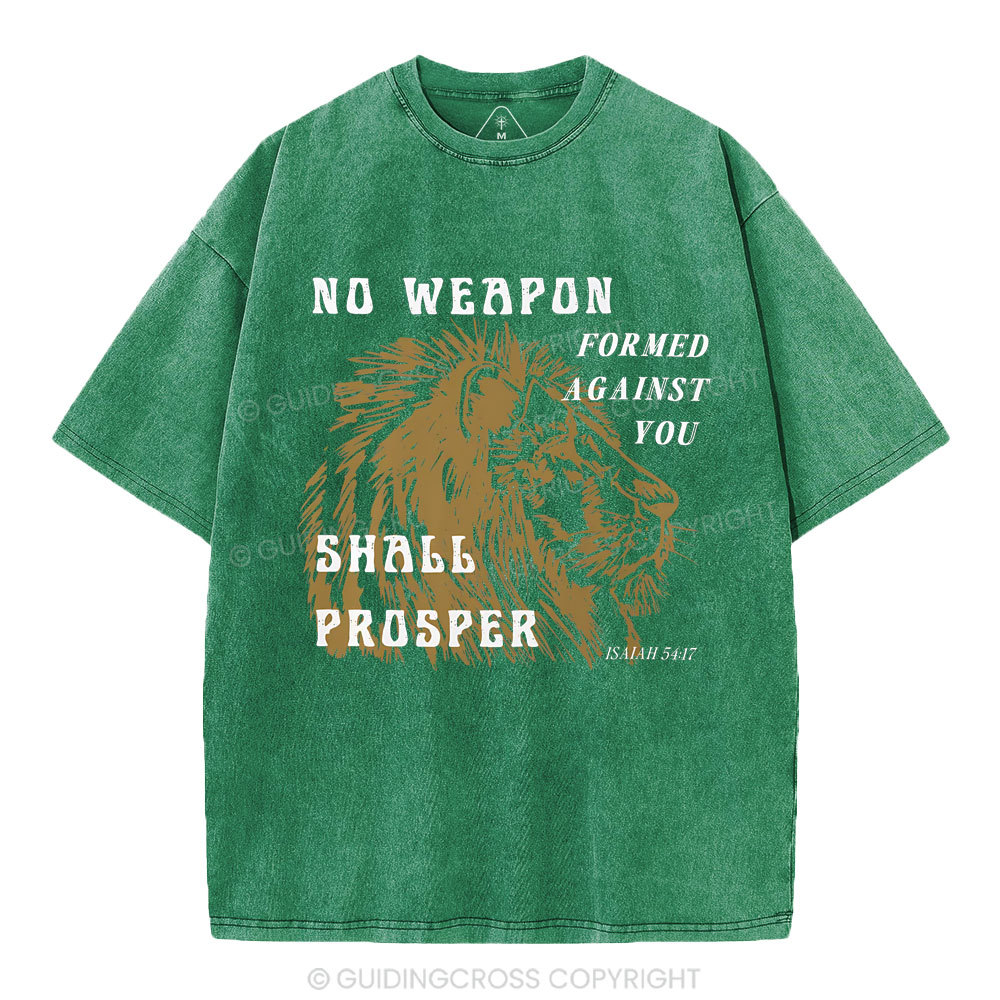 No Weapon Formed Against You  Christian Washed T-Shirt