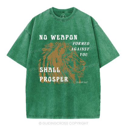 No Weapon Formed Against You  Christian Washed T-Shirt