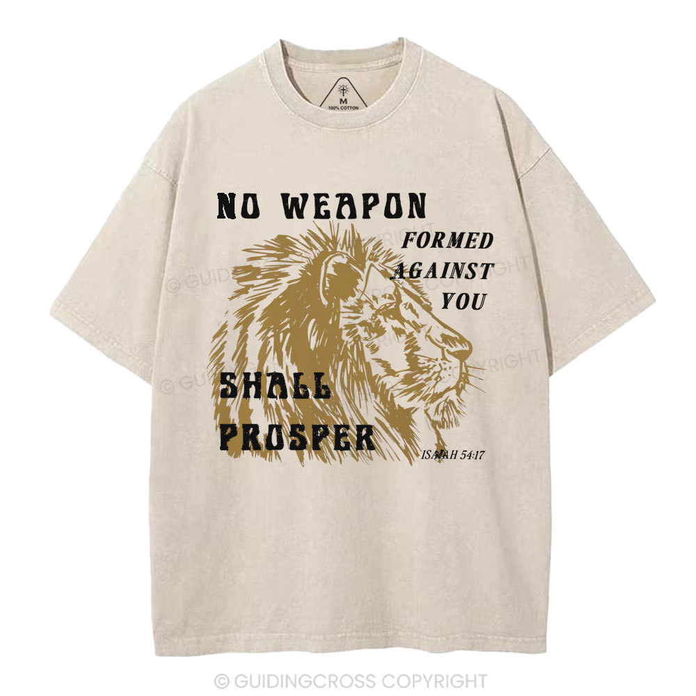 No Weapon Formed Against You  Christian Washed T-Shirt