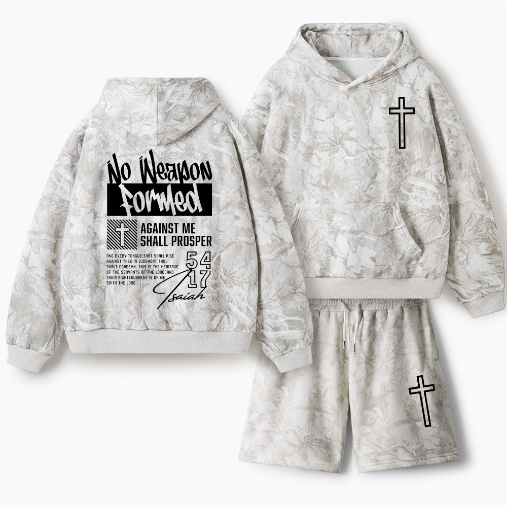 No Weapon Formed Christian Camo Fleece Hoodie Set