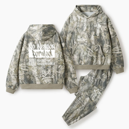 No Weapon Formed Christian Camo Fleece Hoodie Set