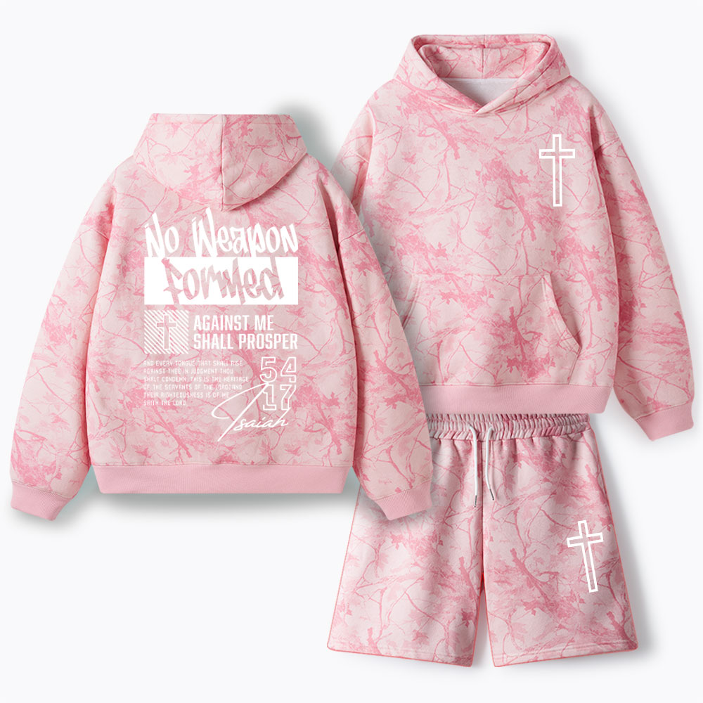 No Weapon Formed Christian Camo Fleece Hoodie Set
