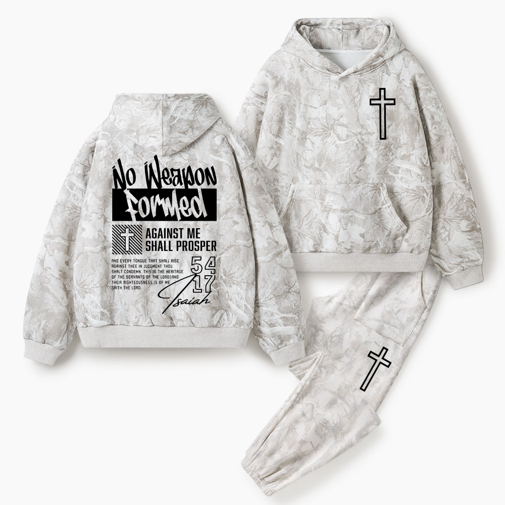 No Weapon Formed Christian Camo Fleece Hoodie Set