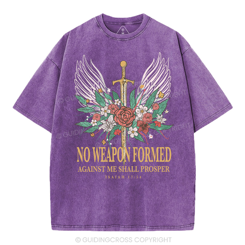 No Weapon Formed Christian Washed T-Shirt