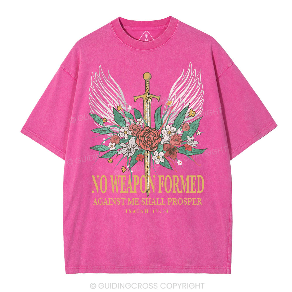 No Weapon Formed Christian Washed T-Shirt