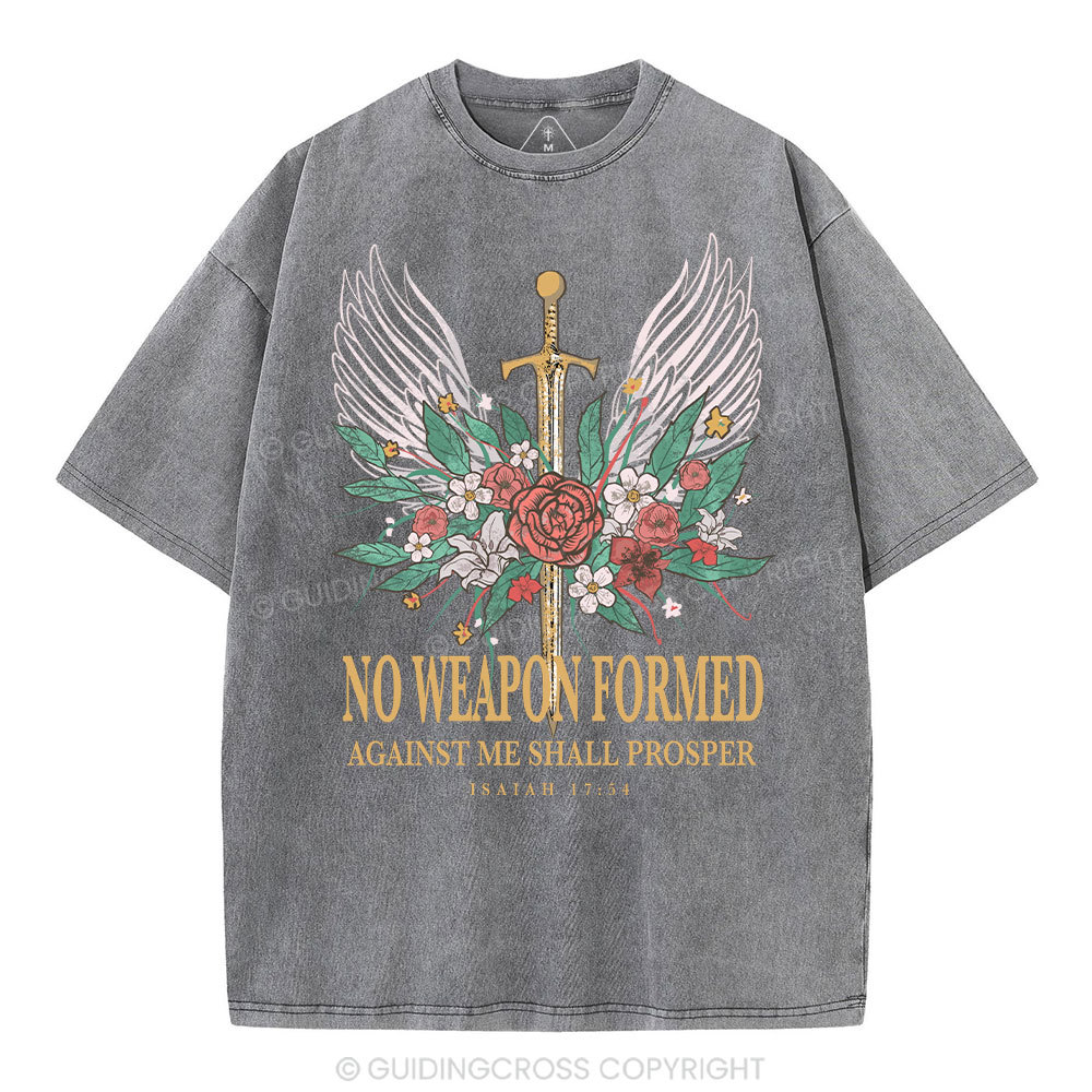 No Weapon Formed Christian Washed T-Shirt
