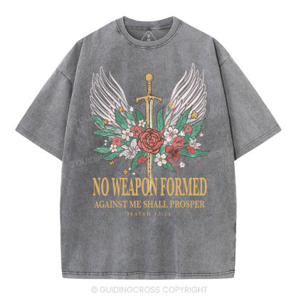 No Weapon Formed Christian Washed T-Shirt