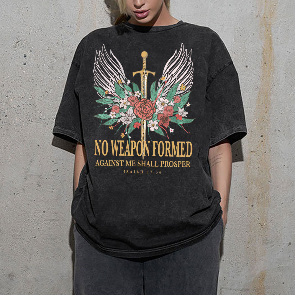 No Weapon Formed Christian Washed T-Shirt