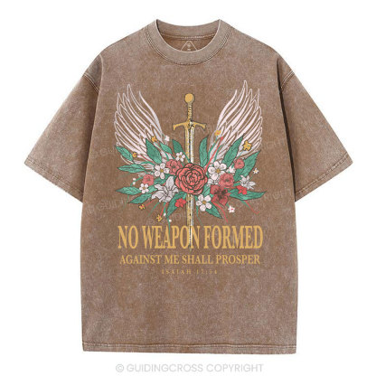 No Weapon Formed Christian Washed T-Shirt