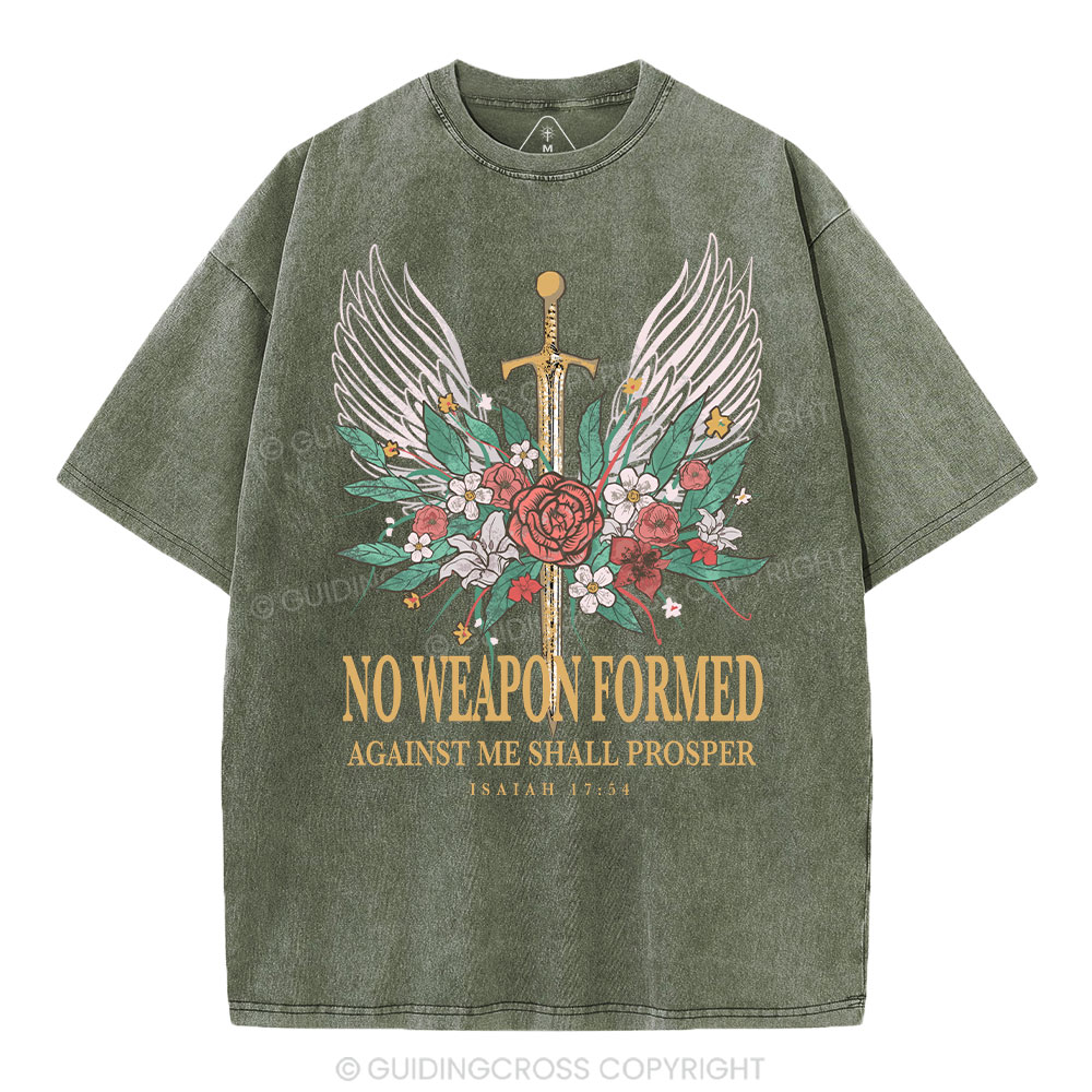 No Weapon Formed Christian Washed T-Shirt