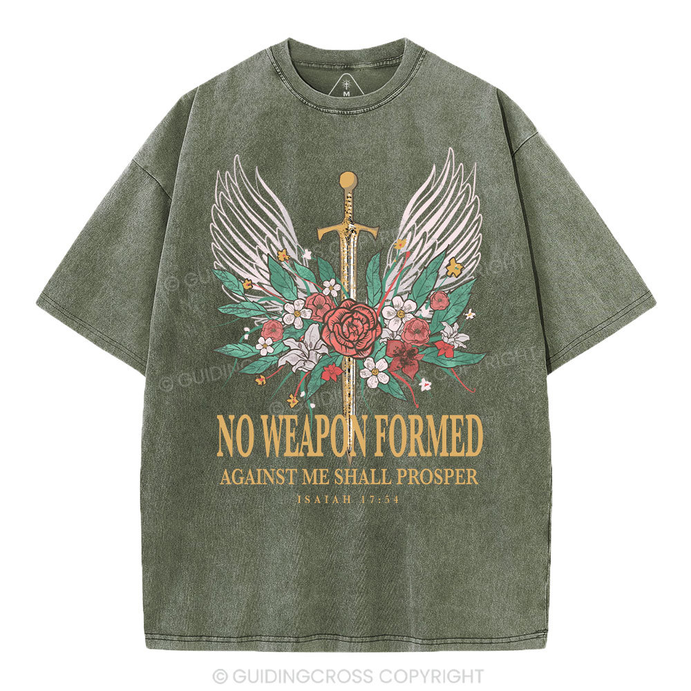 No Weapon Formed Christian Washed T-Shirt