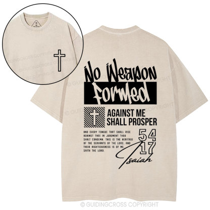 No Weapon Formed Christian Washed T-Shirt
