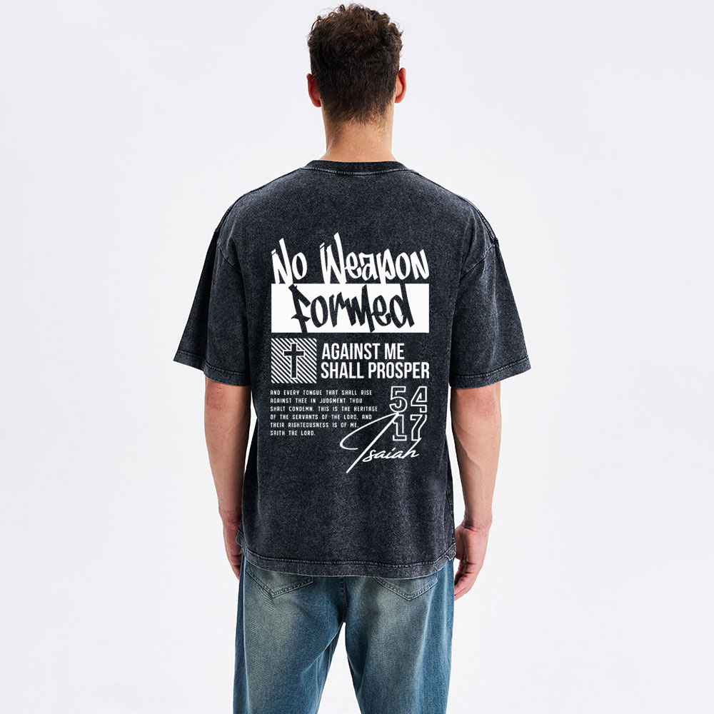No Weapon Formed Christian Washed T-Shirt