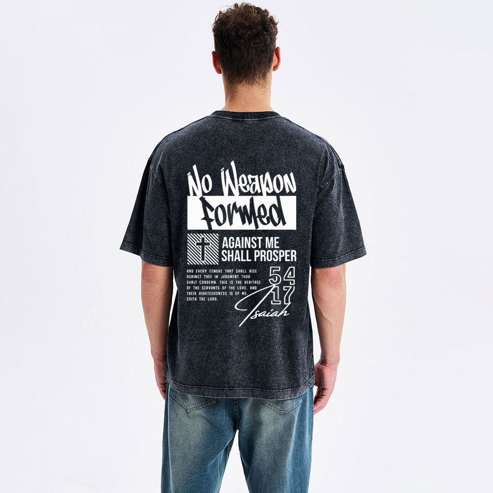 No Weapon Formed Christian Washed T-Shirt