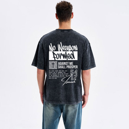 No Weapon Formed Christian Washed T-Shirt