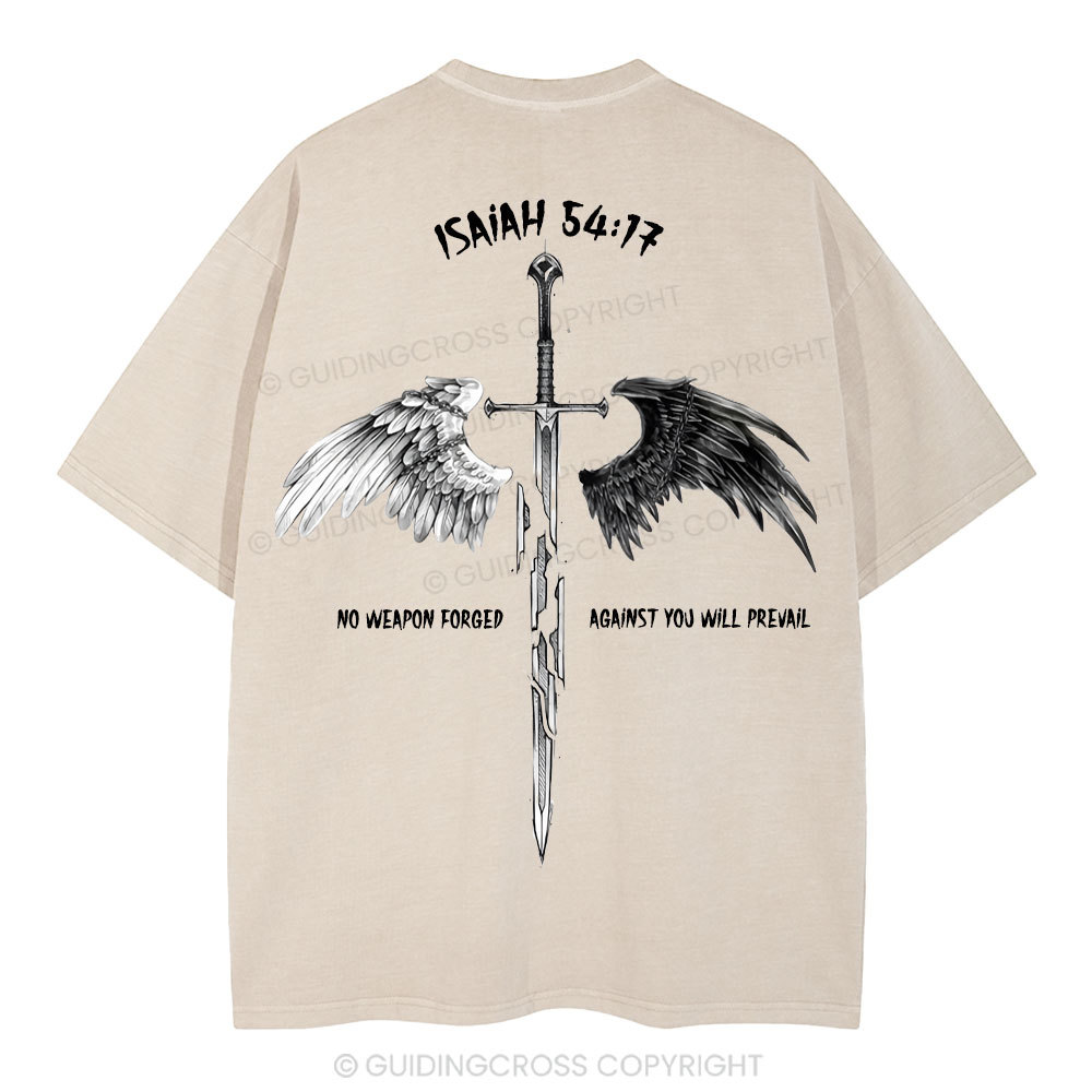 No Weapon Formed Christian Washed T-Shirt