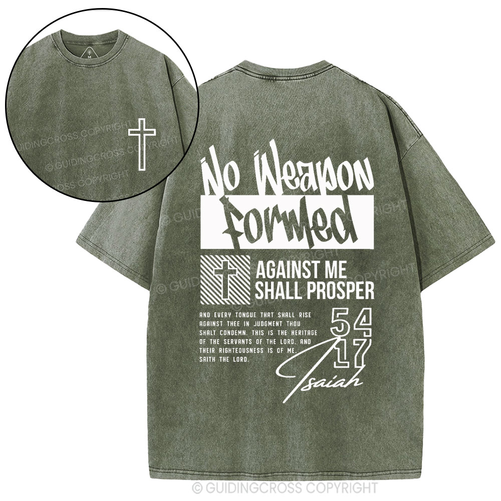 No Weapon Formed Christian Washed T-Shirt