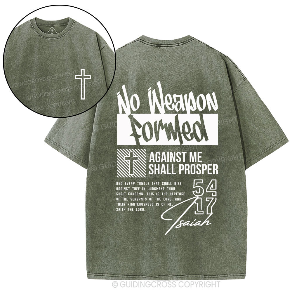 No Weapon Formed Christian Washed T-Shirt