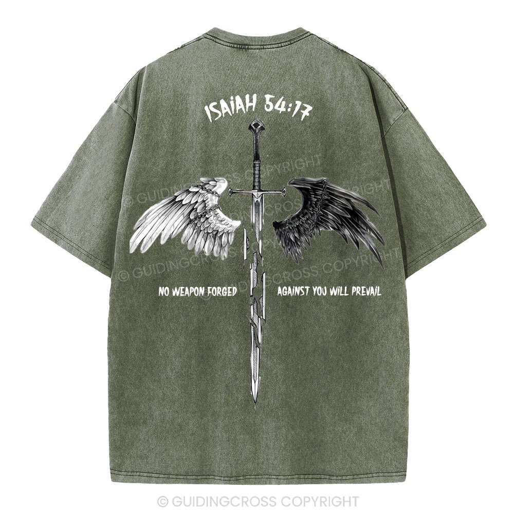 No Weapon Formed Christian Washed T-Shirt
