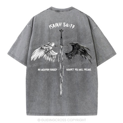 No Weapon Formed Christian Washed T-Shirt
