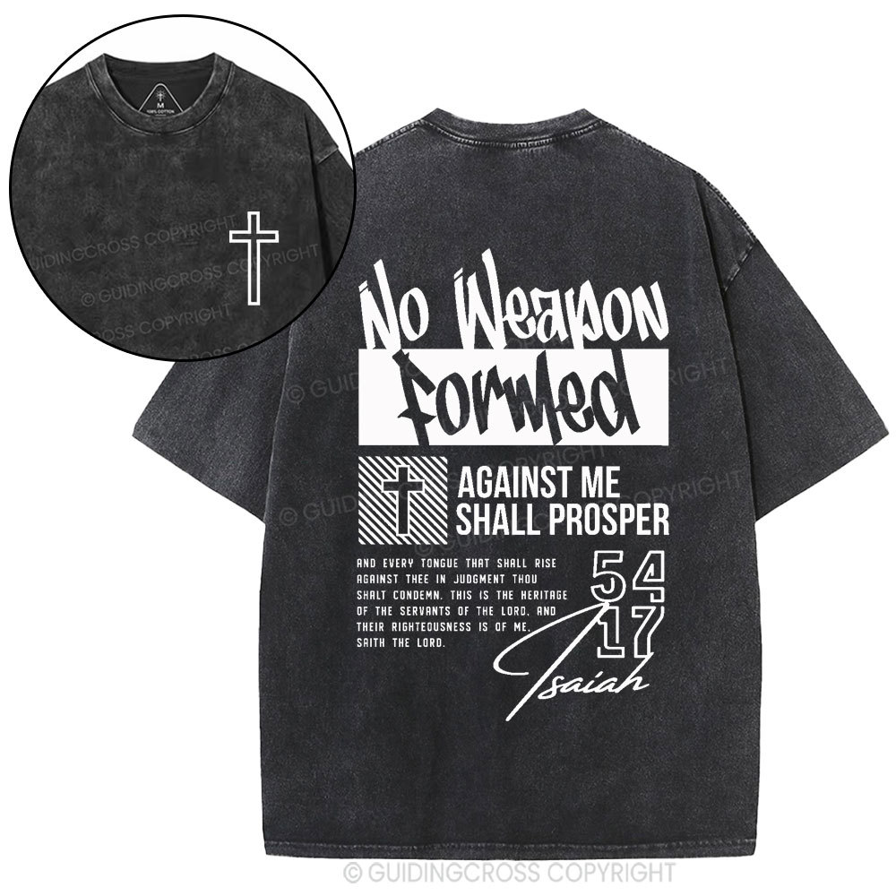 No Weapon Formed Christian Washed T-Shirt