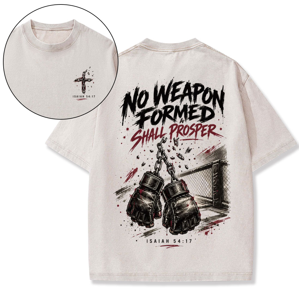 No Weapon Formed Shall Prosper Christian Washed T-Shirt