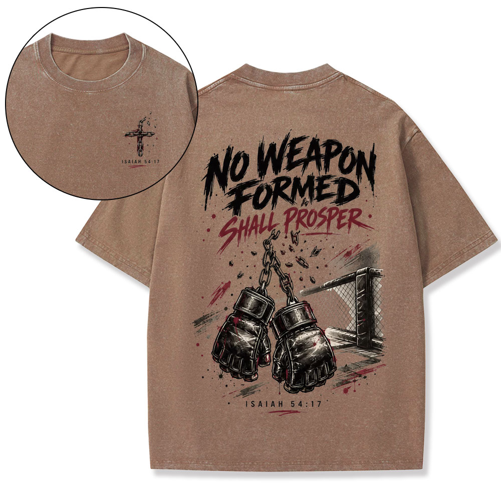 No Weapon Formed Shall Prosper Christian Washed T-Shirt