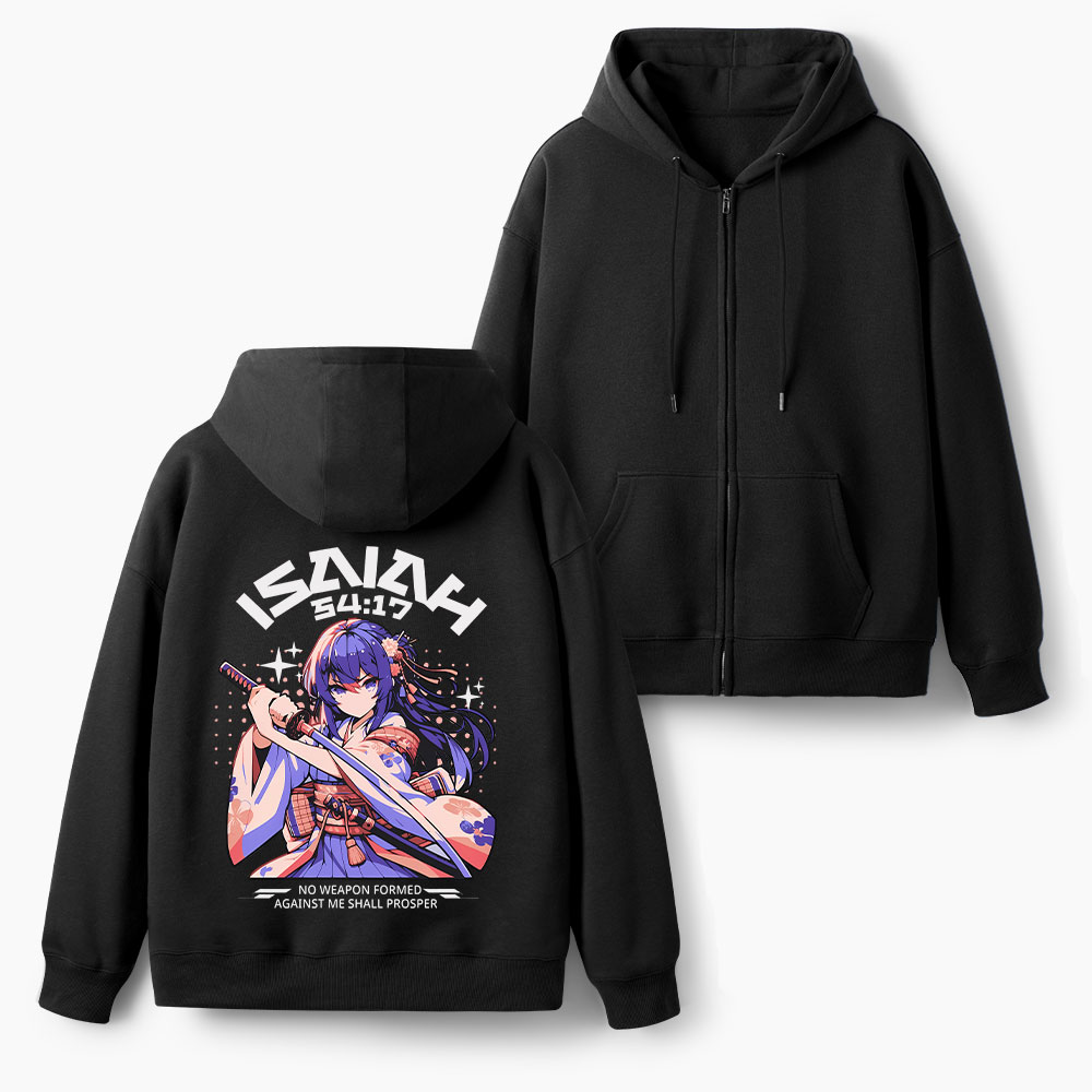 No Weapon FormedChristian Fleece-Lined Full-Zip Hoodie