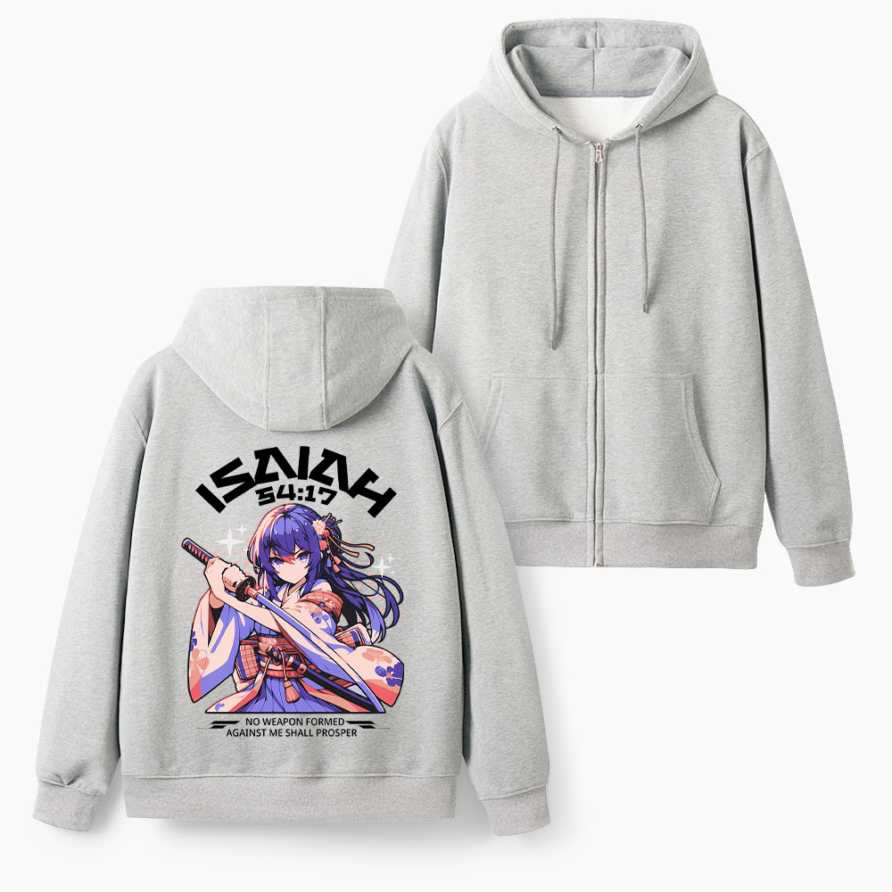 No Weapon FormedChristian Fleece-Lined Full-Zip Hoodie