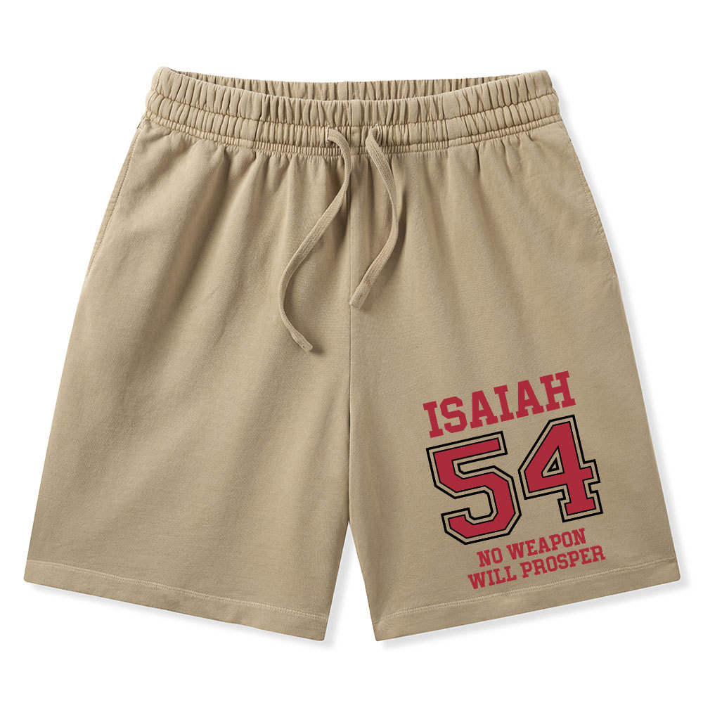 No Weapon Will Prosper Christian Washed Shorts