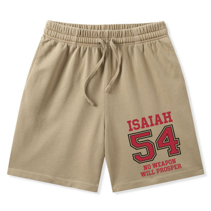 No Weapon Will Prosper Christian Washed Shorts