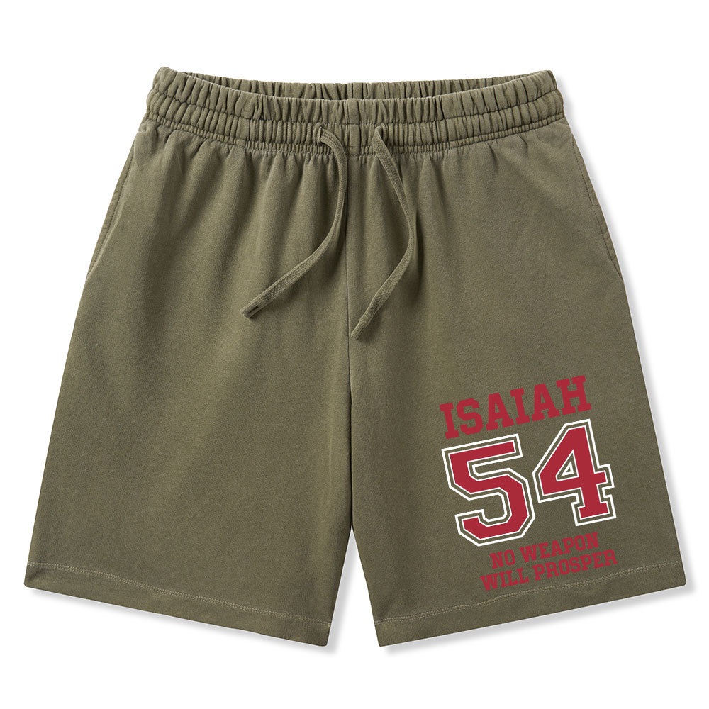 No Weapon Will Prosper Christian Washed Shorts
