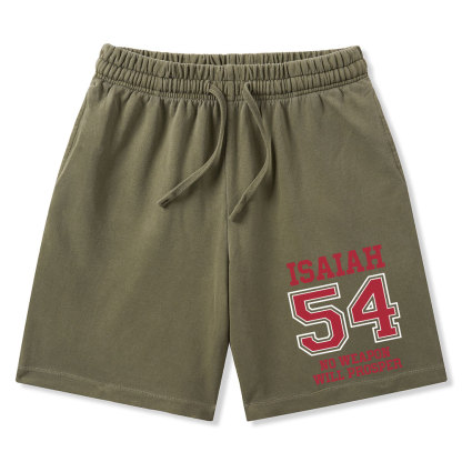 No Weapon Will Prosper Christian Washed Shorts