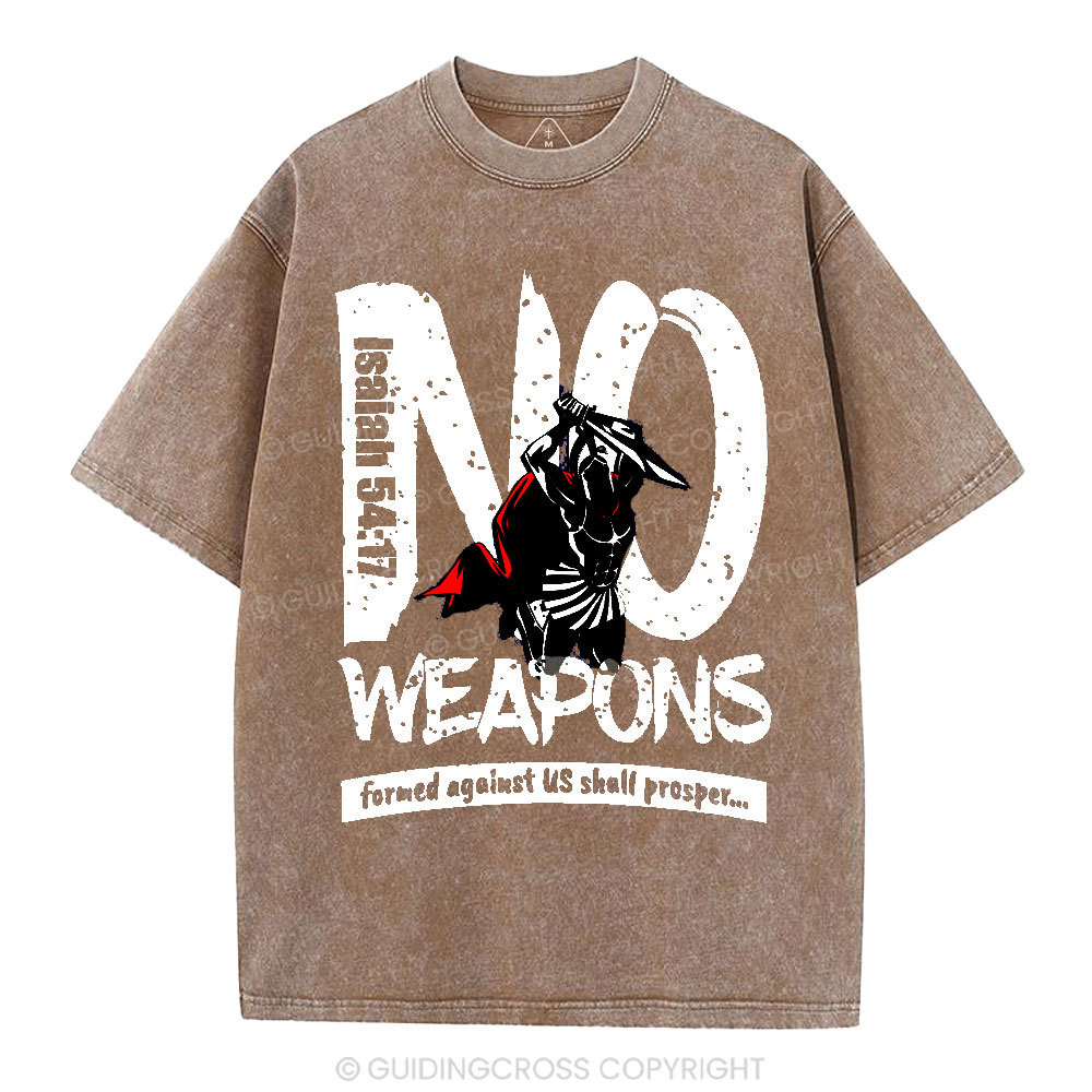 No Weapons Formed Against Us Christian Washed T-Shirt