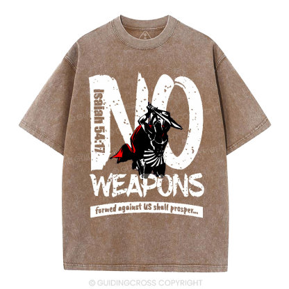 No Weapons Formed Against Us Christian Washed T-Shirt