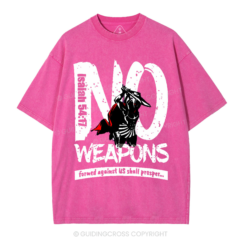 No Weapons Formed Against Us Christian Washed T-Shirt