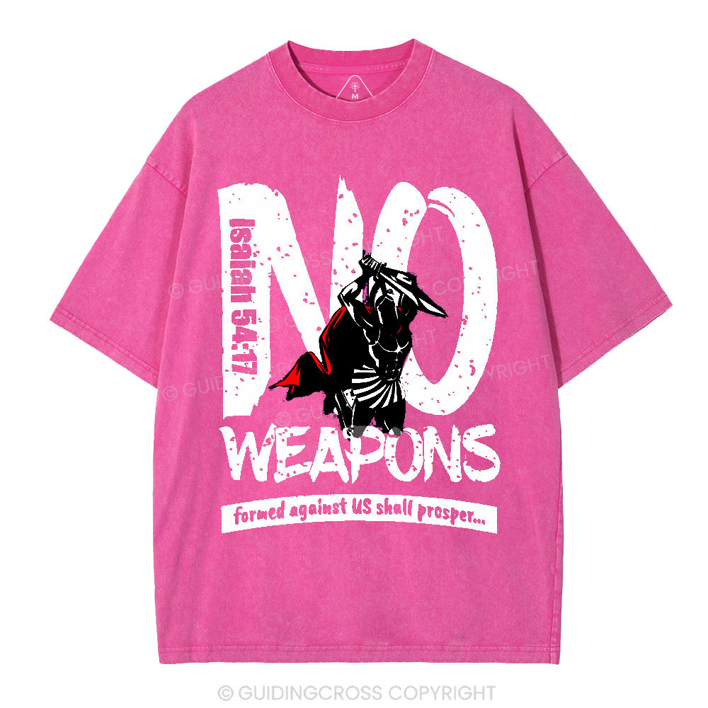 No Weapons Formed Against Us Christian Washed T-Shirt