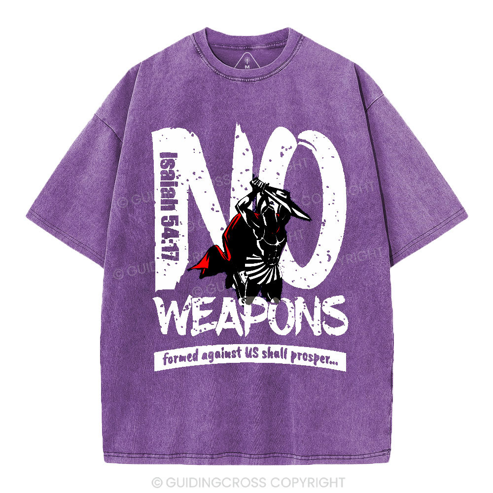 No Weapons Formed Against Us Christian Washed T-Shirt