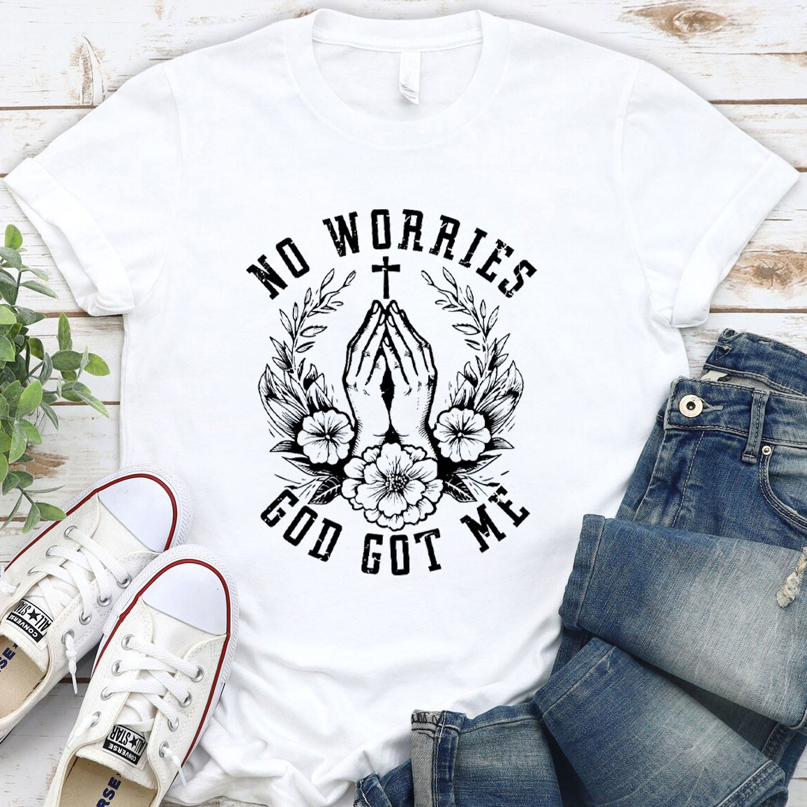 No Worries God Got Me Christian T-Shirt