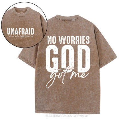 No Worries God Got Me Christian Washed T-Shirt