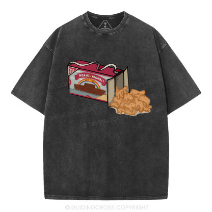 Noah's Animals Christian Washed T-Shirt