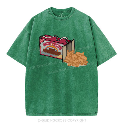 Noah's Animals Christian Washed T-Shirt