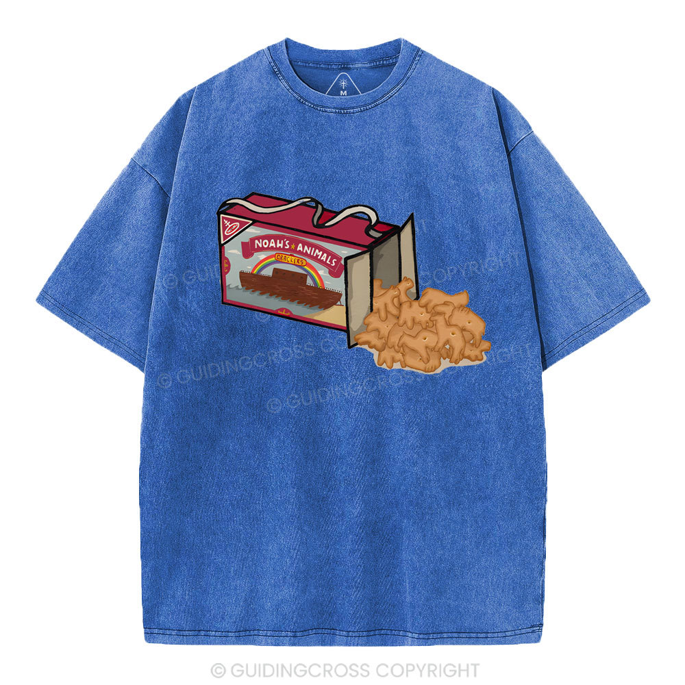 Noah's Animals Christian Washed T-Shirt