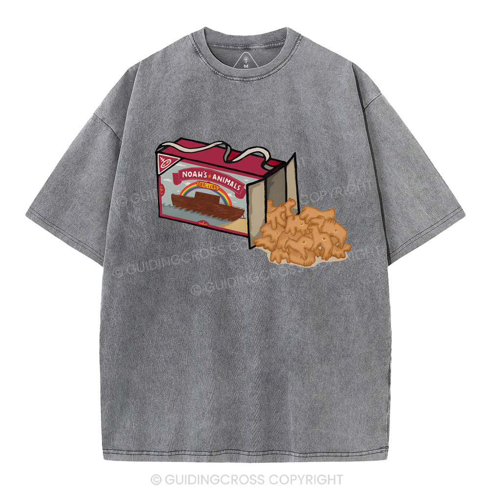 Noah's Animals Christian Washed T-Shirt
