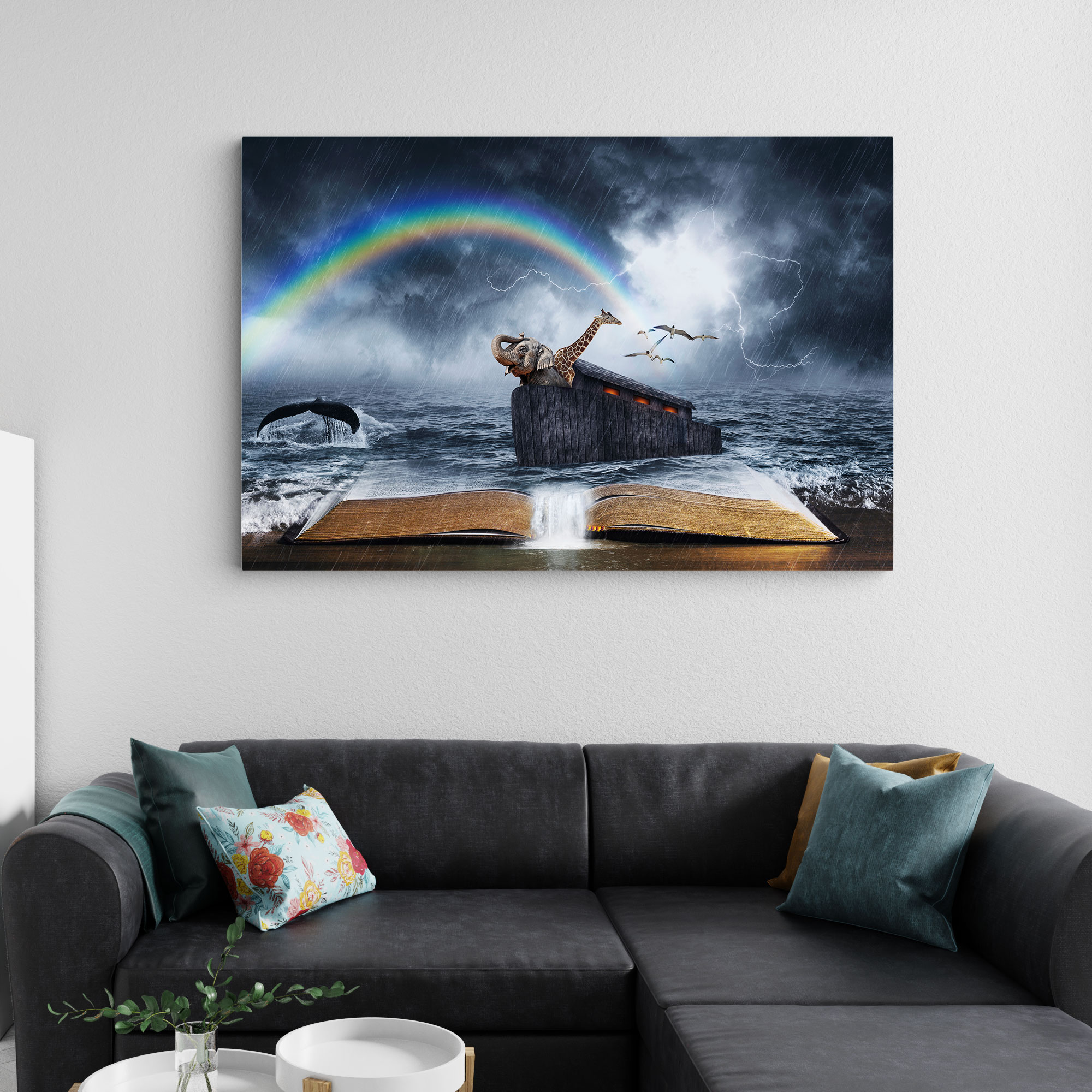 Noah's Ark Story Christian Canvas Wall Art