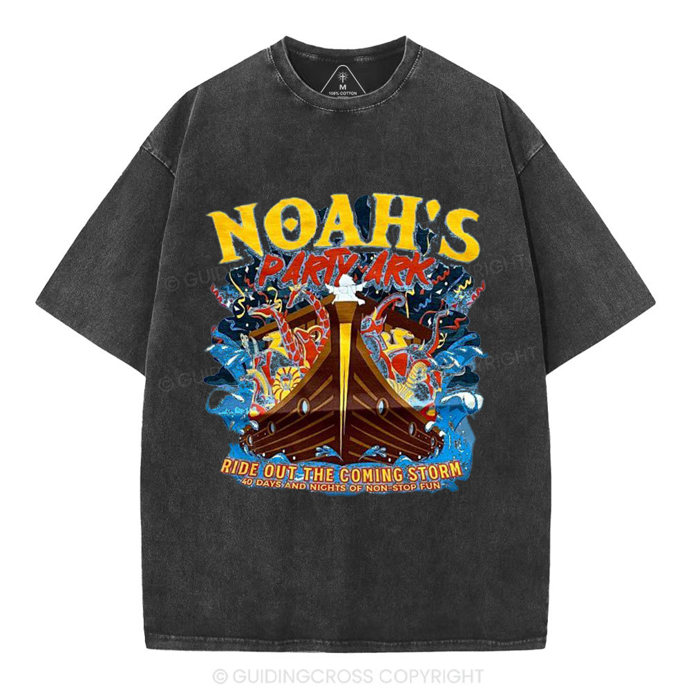 Noah's Party Ark Christian Washed T-Shirt