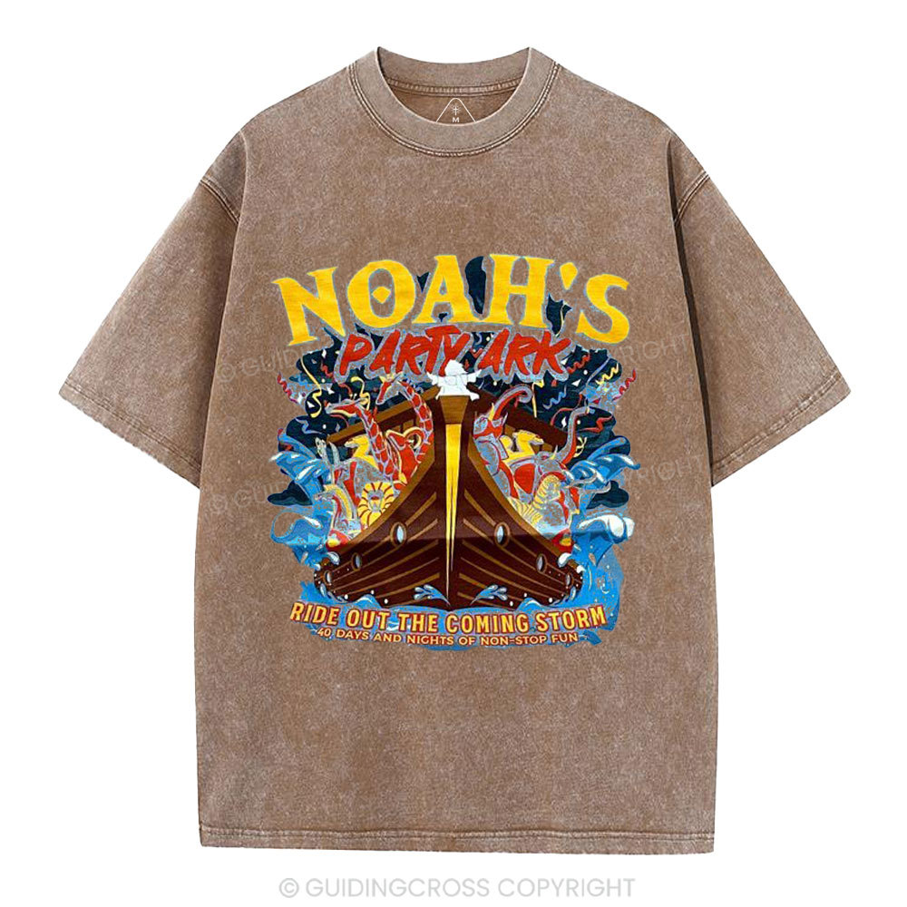 Noah's Party Ark Christian Washed T-Shirt