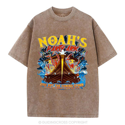 Noah's Party Ark Christian Washed T-Shirt