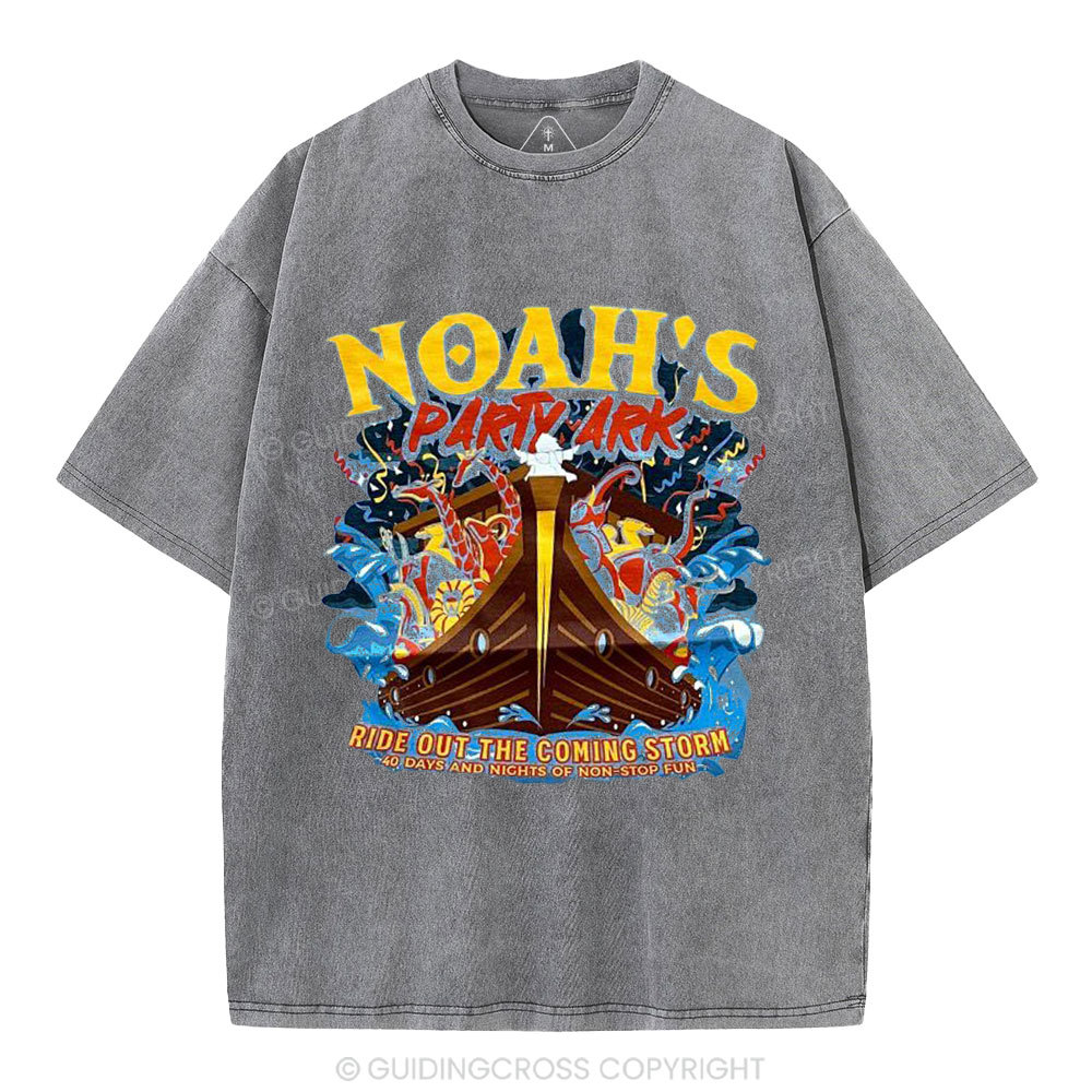 Noah's Party Ark Christian Washed T-Shirt